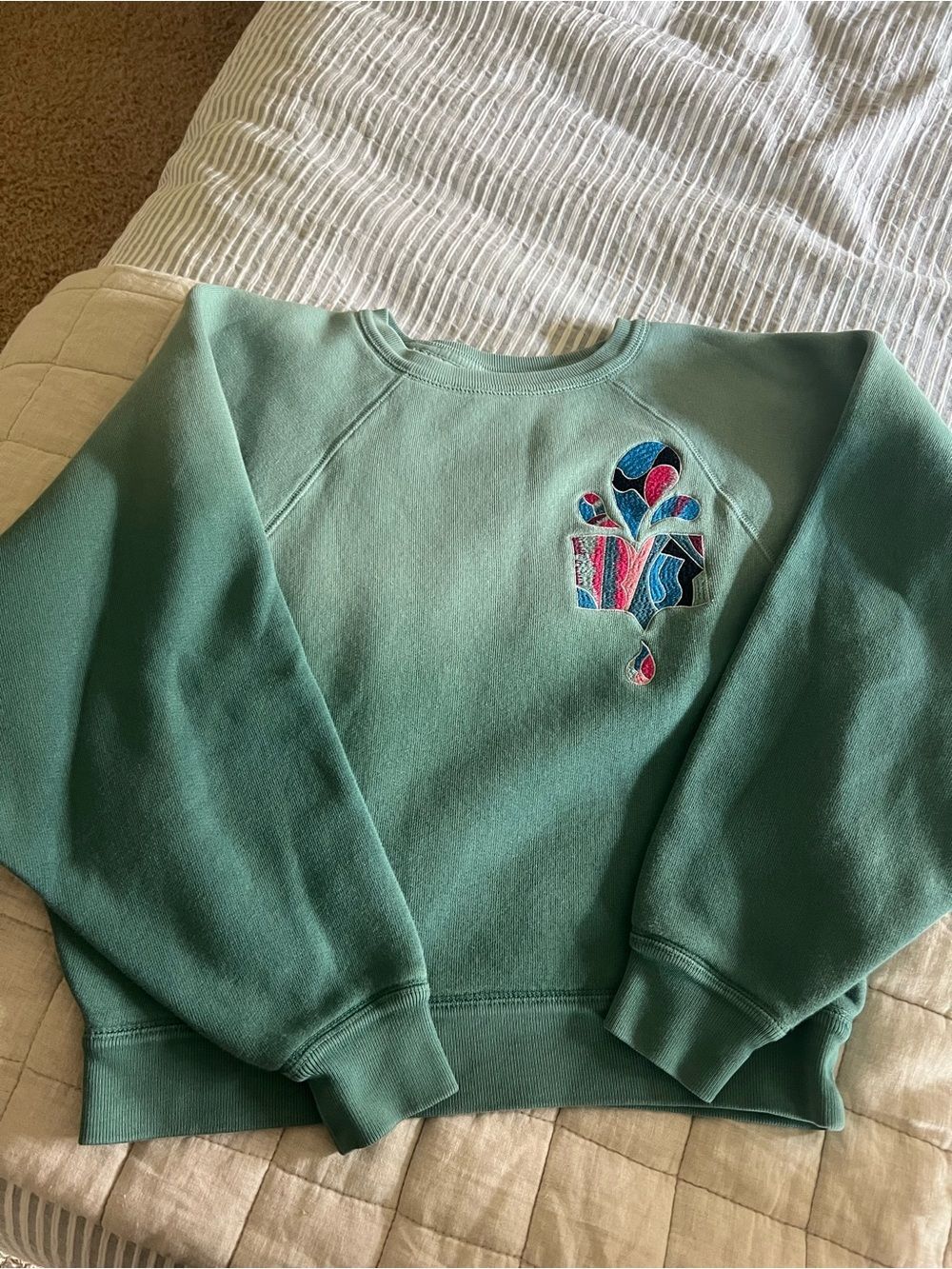 Isabel Marant Balloon Sleeve Style Sweatshirt Embroidered Logo Dip Dye Size 34